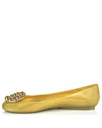 Stuart Weitzman | Metallic Pellets - Gold Jelly Flat | Lyst