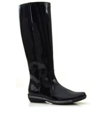 Aquatalia | Wasabi - Black Patent Tall Wedge Boot | Lyst