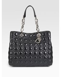 Dior | Black Soft Cannage Lambskin Shopping Tote | Lyst