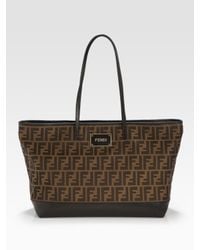 Fendi | Brown Zucca Roll Bag | Lyst