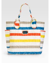 Marc By Marc Jacobs | Multicolor Pretty Nylon Medium Tate Stripe-print Tote | Lyst