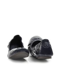 Tory Burch | Blue Eddie - Navy Patent Leather Ballet Flat | Lyst