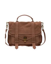Proenza Schouler | Pink Ps1 Large Suede Satchel | Lyst