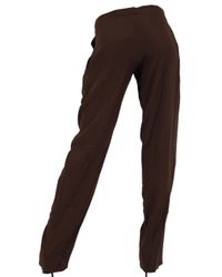 Pas Pour Toi | Brown Crepe De Chine Trousers | Lyst