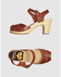 Swedish Hasbeens | Brown Peep-toe Sandals | Lyst