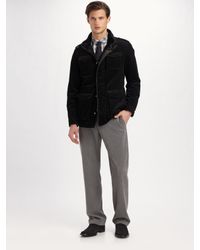 Armani | Black Pinwale Corduroy Jacket for Men | Lyst