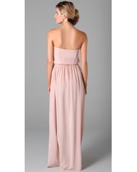 strapless draped zimmermann maxi dress pink