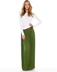 Michael Kors | Green Floor Length Pleated Skirt | Lyst