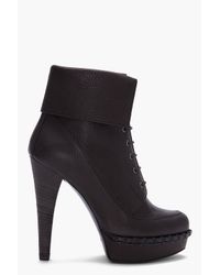 Saint Laurent | Black Coleen Lace-up Boots | Lyst