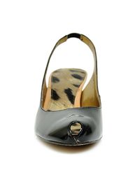 Sam Edelman | Petra - Black Patent Open Toe Slingback | Lyst