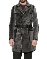 Burberry Prorsum | Gray Silver Shearling Coat for Men | Lyst