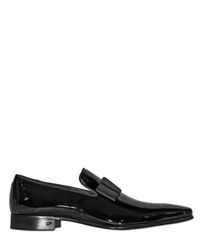 DSquared² | Black Grosgrain Bow Patent Calf Loafers for Men | Lyst