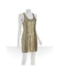 Alice + Olivia | Metallic Gold Sequin Tank Dress | Lyst