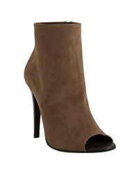 Bottega Veneta | Brown Open-Toe Suede Ankle Boots | Lyst