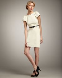 MILLY | White Addison Puff-sleeve Dress | Lyst