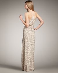 Theory | Natural Brynia Printed Silk Georgette Maxi Dress | Lyst