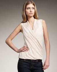 Theory | Natural Derona Woven Stretch Silk Top | Lyst