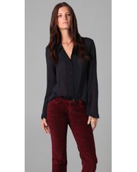 Theyskens' Theory | Black Franky Long Sleeve Blouse | Lyst