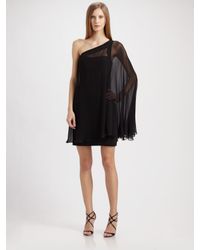 One Shoulder Chiffon Cocktail Dress