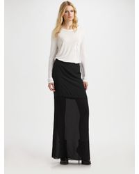 T By Alexander Wang | Black Sheer Bottom Skirt | Lyst