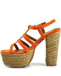 Jeffrey Campbell | Jenna - Orange Suede Platform Espadrille | Lyst
