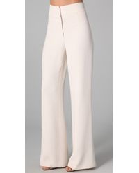 pants waisted halston leg wide ivory