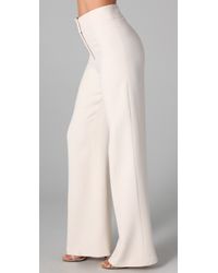 waisted pants halston leg wide ivory