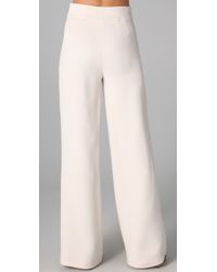 waisted pants halston leg wide ivory