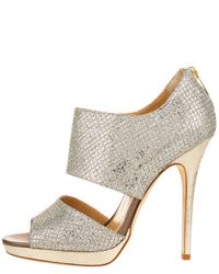Jimmy Choo Double-banded Bootie in Champagne (Metallic) - Lyst