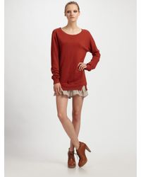 CLU | Natural Ruffle-hem French Terry Tunic | Lyst