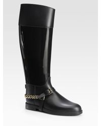 Jimmy Choo | Black Cheshire Flat Rain Boots | Lyst
