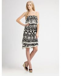 Love Sam | Black Ikat Strapless Dress | Lyst
