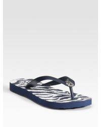 Tory Burch | Blue Rubber Flip Flops | Lyst