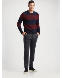 GANT | Blue Striped Shetland Sweater for Men | Lyst