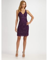 Sue Wong | Purple Embroidered Dress | Lyst