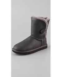 UGG | Gray Bailey Button Shearling Short Boots | Lyst