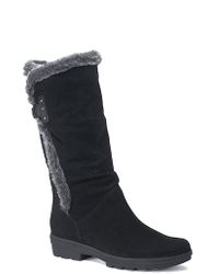 Aquatalia | Kenzie - Black Suede Tall Boot | Lyst