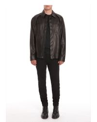 Alexander Wang | Black Leather Shirt Jacket for Men | Lyst