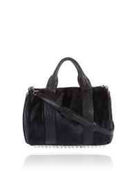 Alexander Wang | Black Rocco Satchel with Rhodium Hardware | Lyst