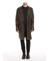 Alexander Wang | Green Lightweight Leather Double Breasted Overcoat for Men | Lyst
