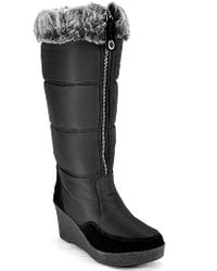 Juicy Couture | Ensley - Black Fabric Wedge Winter Boot | Lyst