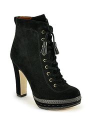 Juicy Couture | Madras - Black Suede Ankle Bootie | Lyst