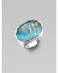 Ippolita | Blue Bronze Turquoise, Clear Quartz and Sterling Silver Ring | Lyst