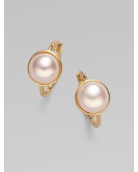 Majorica | Metallic 10mm Mabe Pearl Earrings | Lyst