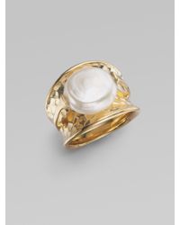Majorica | Metallic 12mm White Coin Pearl Ring | Lyst