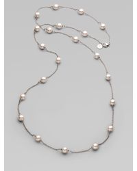 Majorica | 8mm White Round Pearl Illusion Necklace | Lyst
