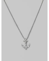 Roberto Coin | Metallic Tiny Treasures Diamond & 18k White Gold Anchor Pendant Necklace | Lyst