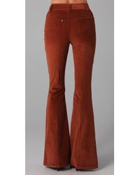 corduroy flare olivia waist alice pants orange