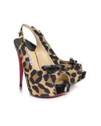 Luciano Padovan | Multicolor Leopard Satin Platform Slingback | Lyst
