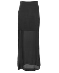 T By Alexander Wang | Black Sheer Long Skirt | Lyst